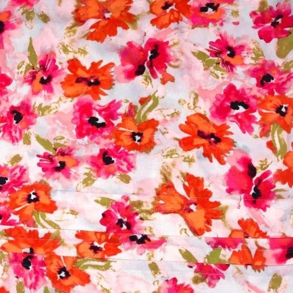 LOFT Orange Floral Shift Dress - Picture 4 of 7